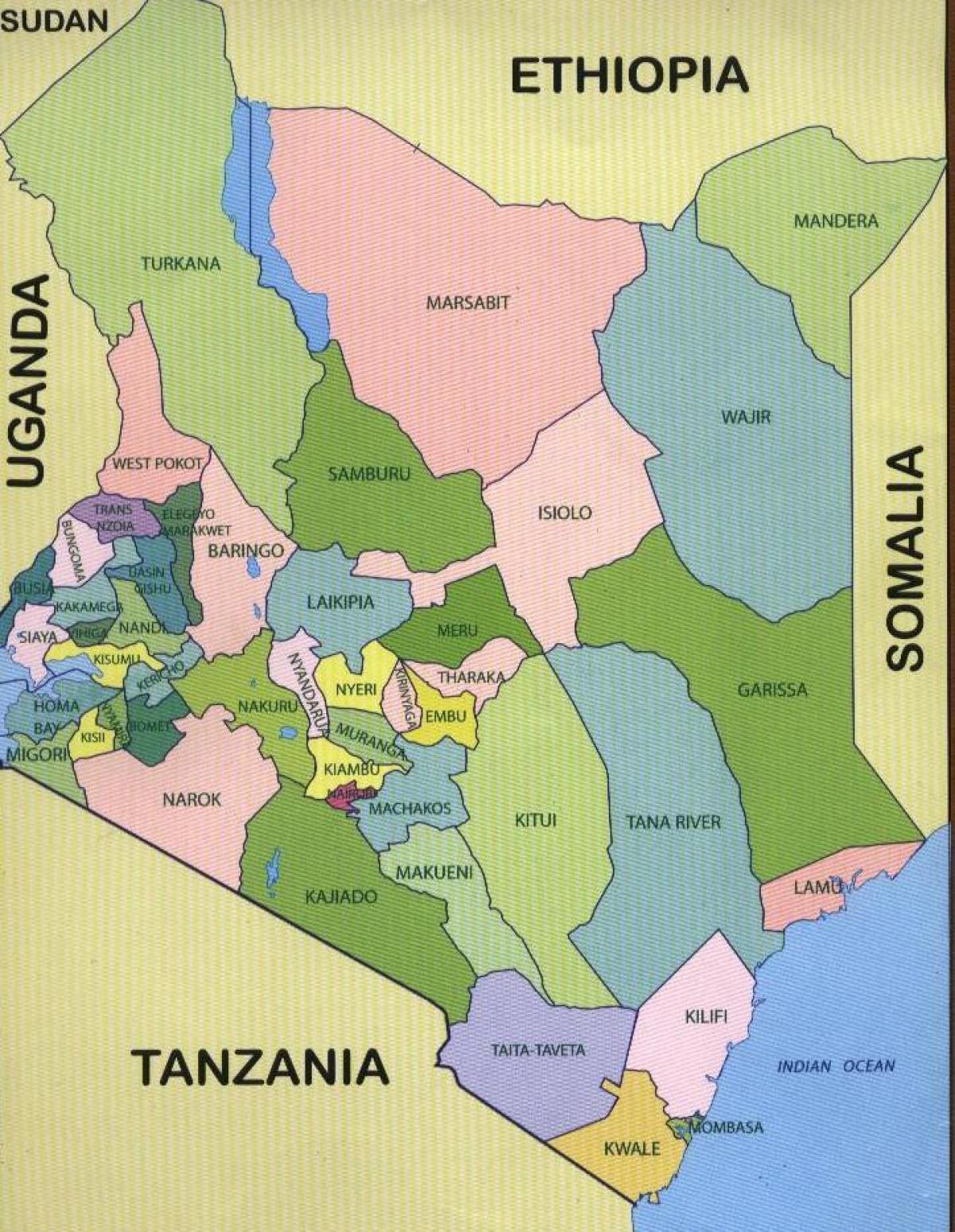 okresy Kene mapu