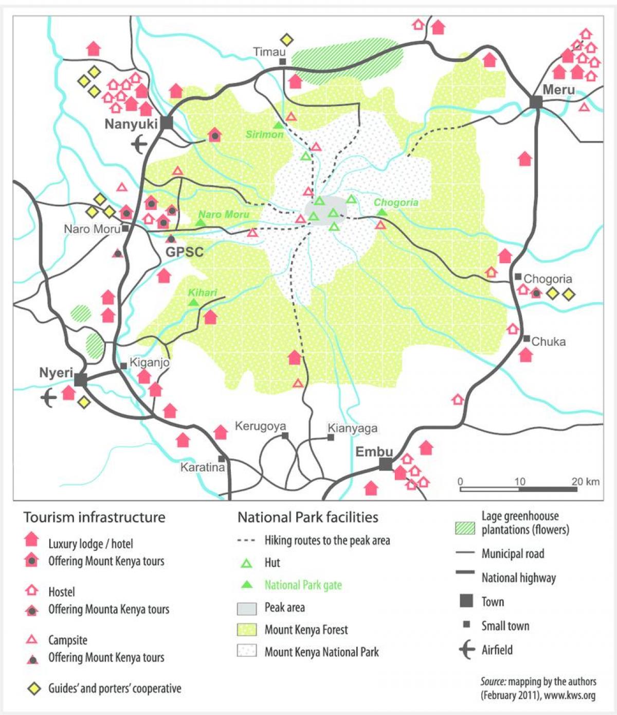 mt Keni na afrika mapa