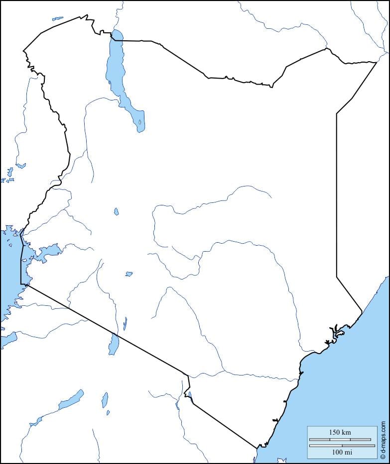 mapa prázdna mapa Keni