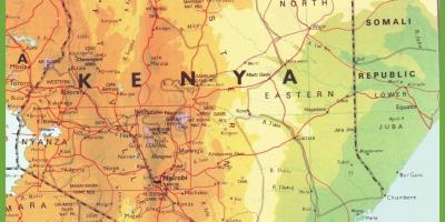 Keňa cestnej siete mapu