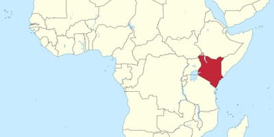 Mapu afriky ukazuje Keni
