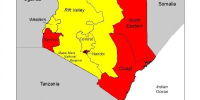 Mapa Keňa malária